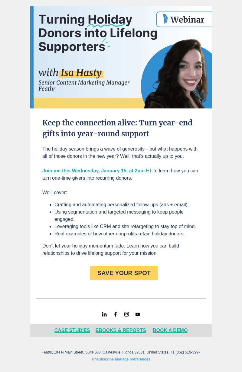Feathr email from Mon, Jan 13, 2025