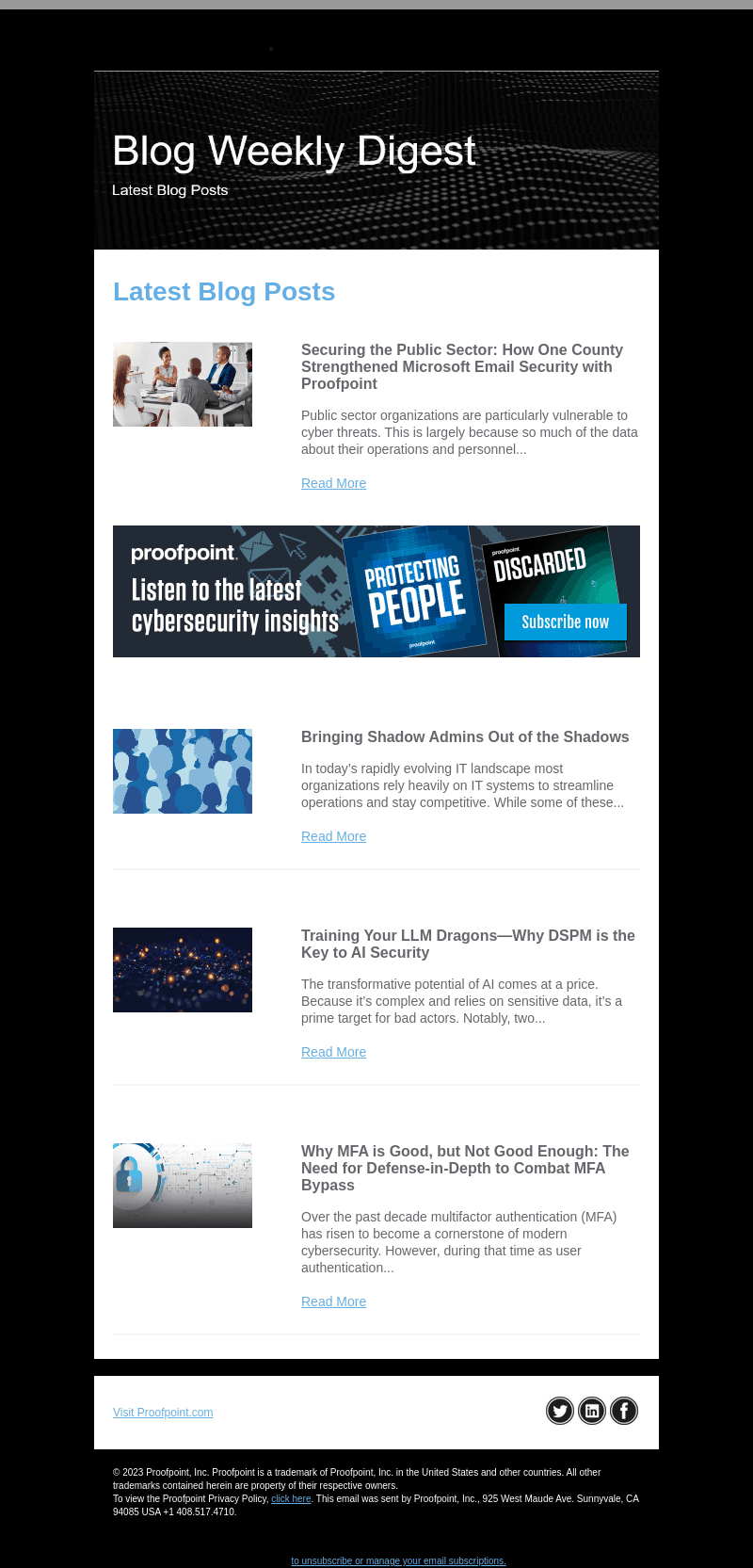 Proofpoint Blog Weekly Digest - Monday Jan 13, 2025