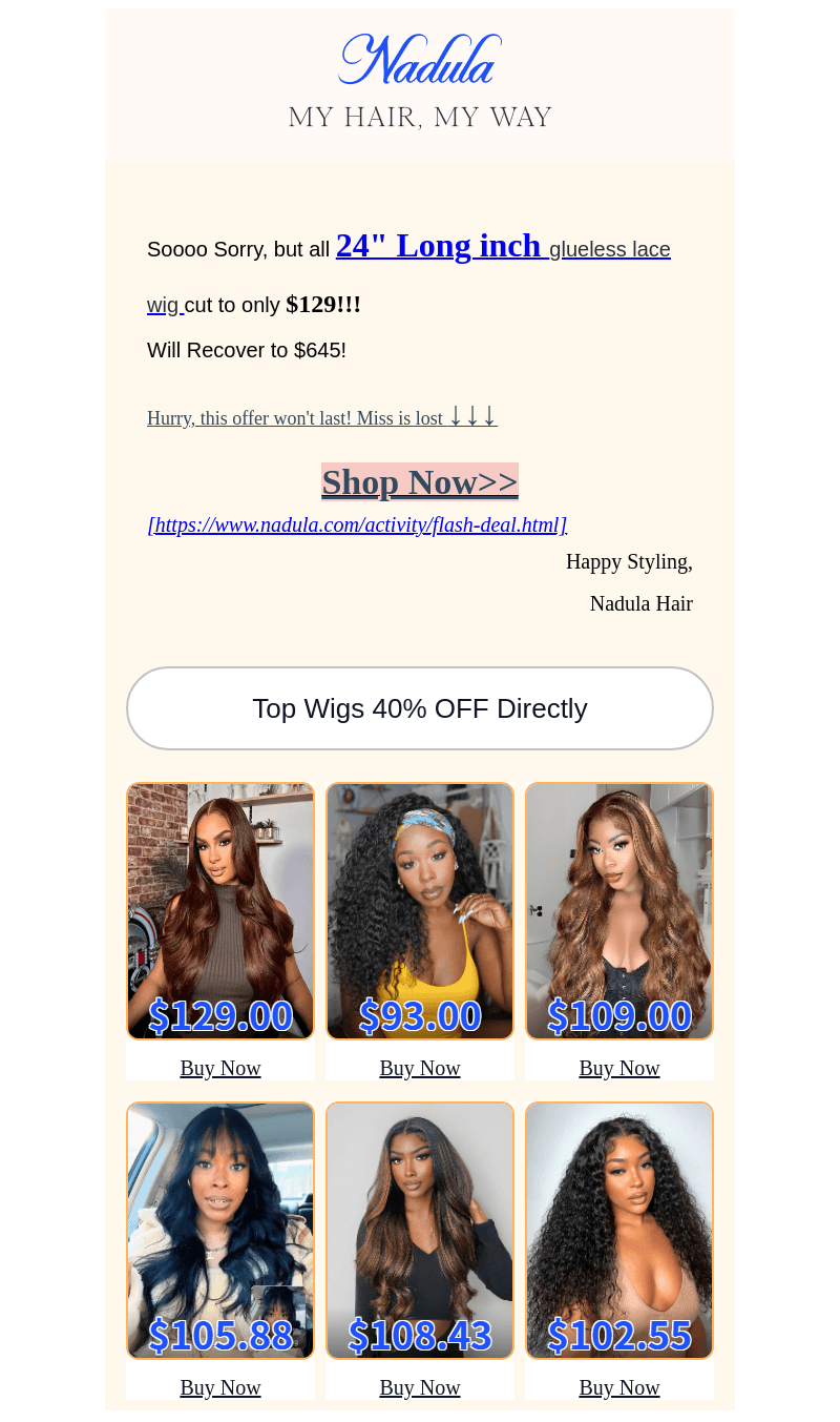 Nadula Hair email from Mon, Jan 13, 2025