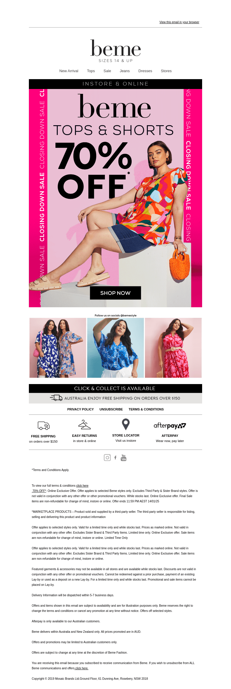 70% OFF* Tops & Shorts