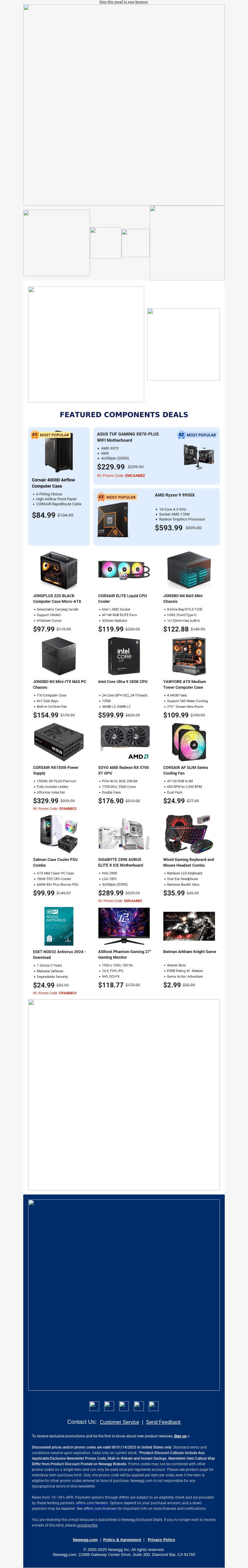 $294.99 MSI RTX 4060 Video Card! $593.99 AMD Ryzen 9 Processor!