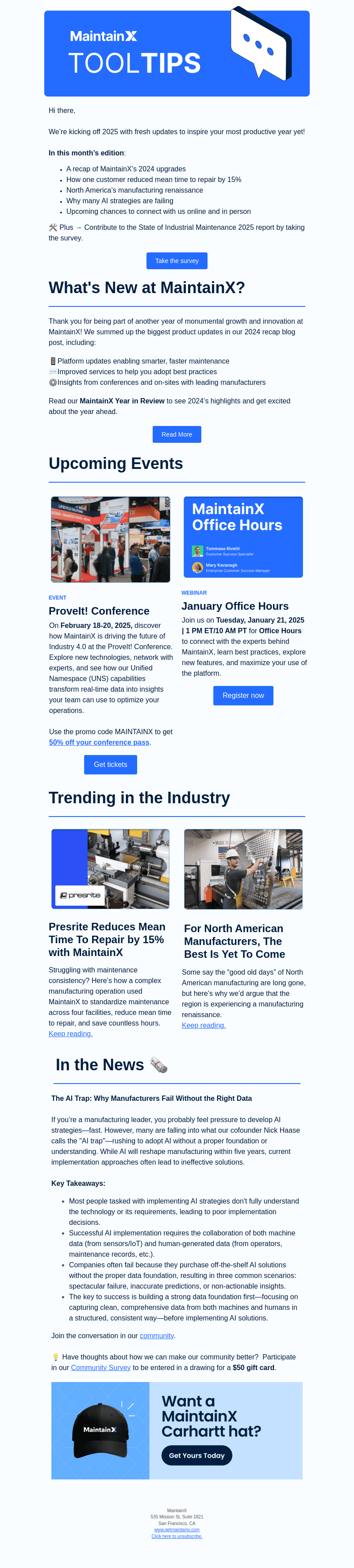 🛠️ MaintainX Newsletter: January 2025
