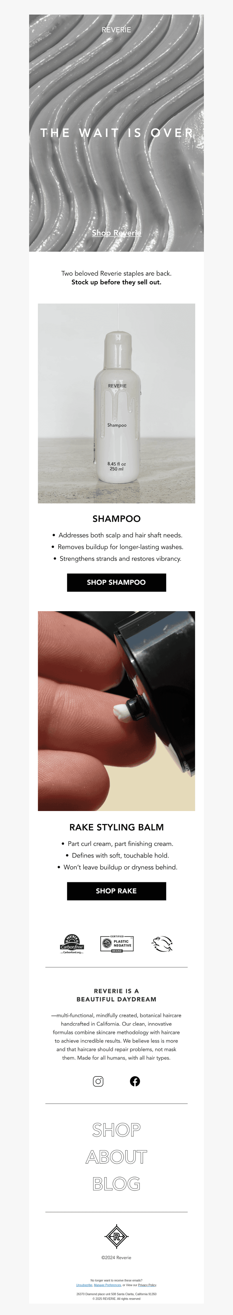 Back in Stock: Shampoo & Rake Are Here Again