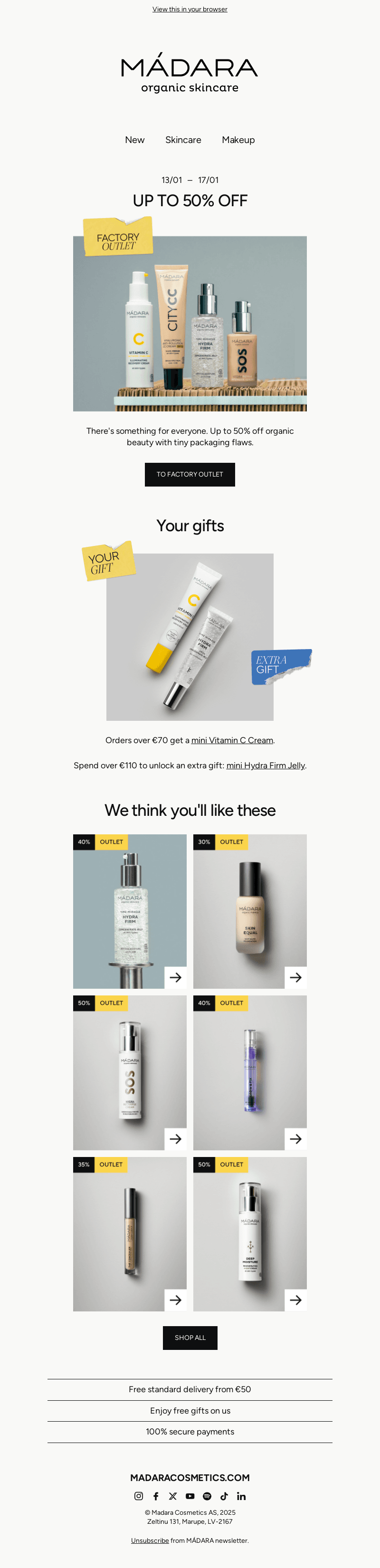 Factory Outlet continues 🤭 Up to 50% off­
