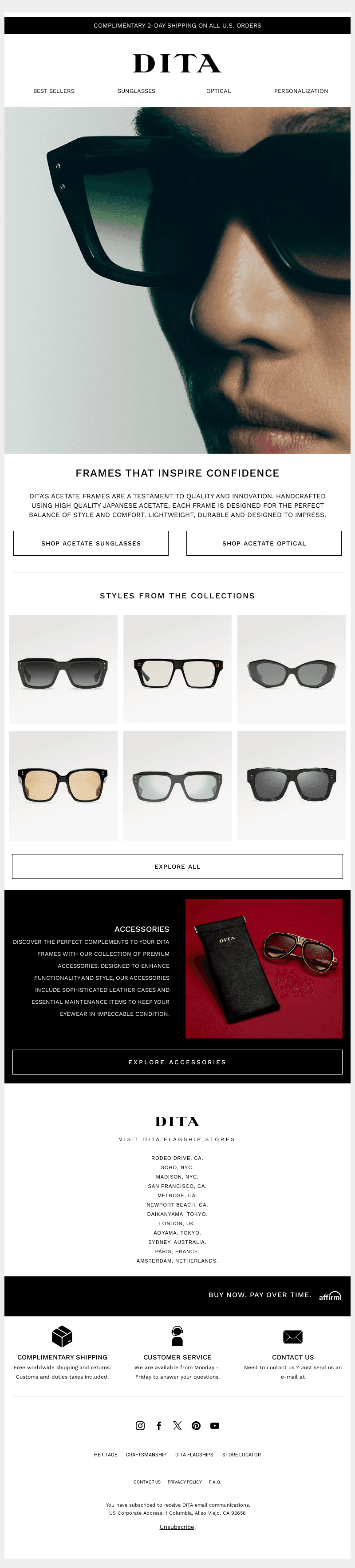 DITA Acetate Frames: Artistry in Every Detail