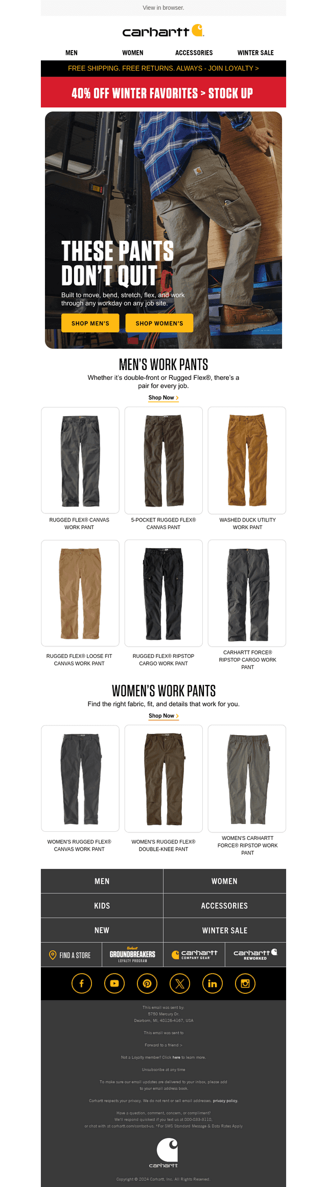 Time-tested work pants