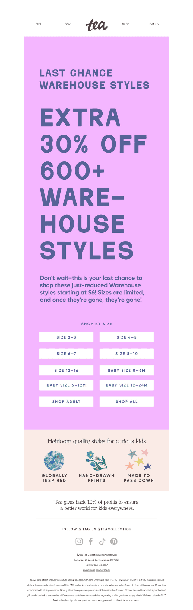🔥New Deal Alert: Extra 30% Off 600+ Warehouse Styles🔥