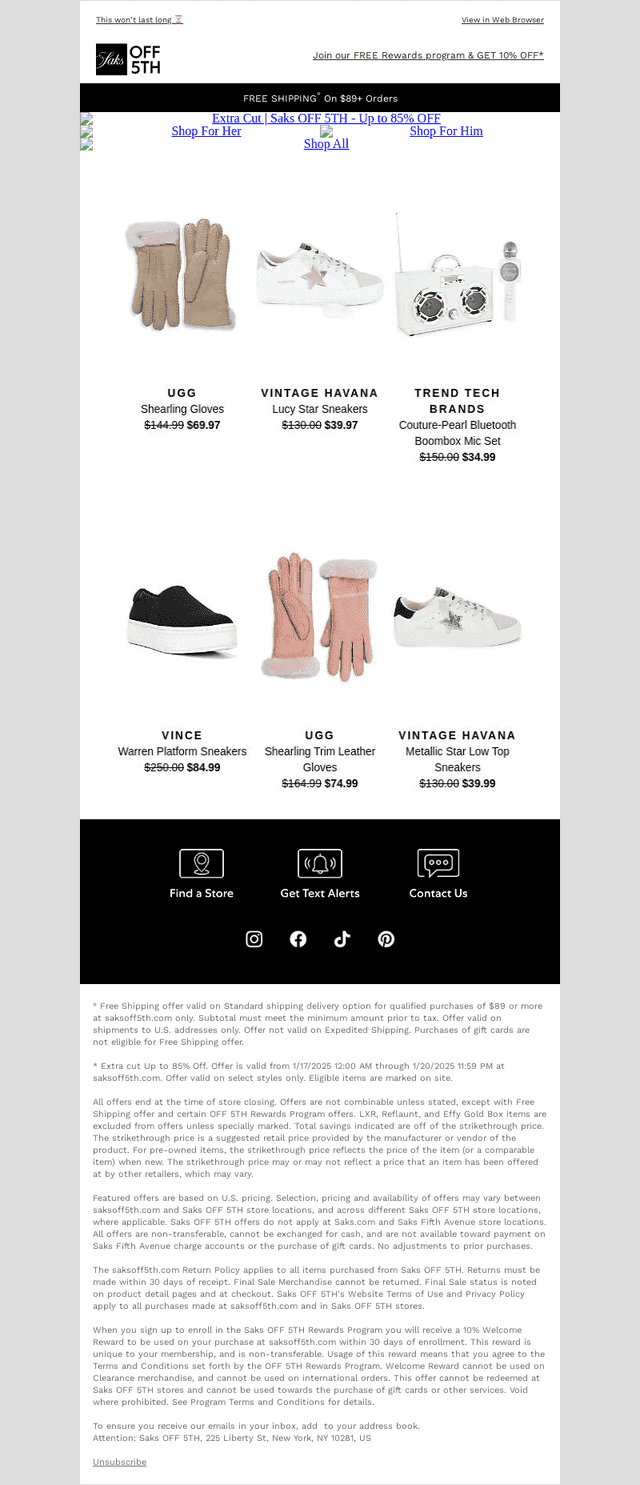 LIMITED TIME: Up to 85% OFF clearance