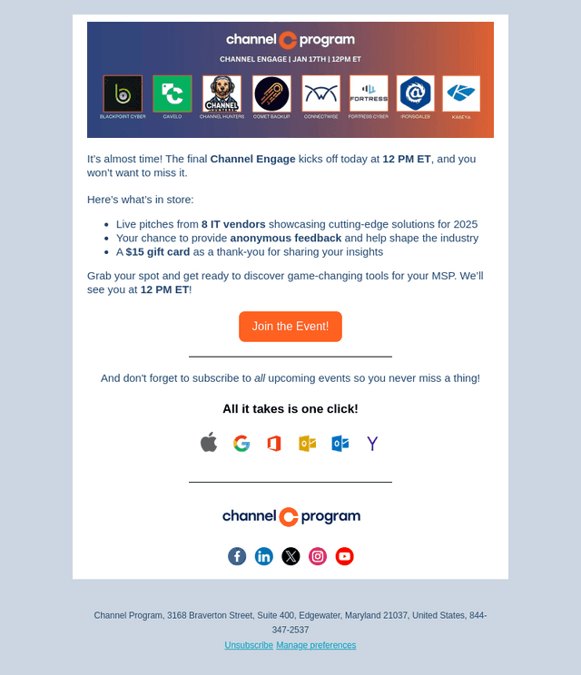 Today’s the Day! Your Channel Engage Reminder