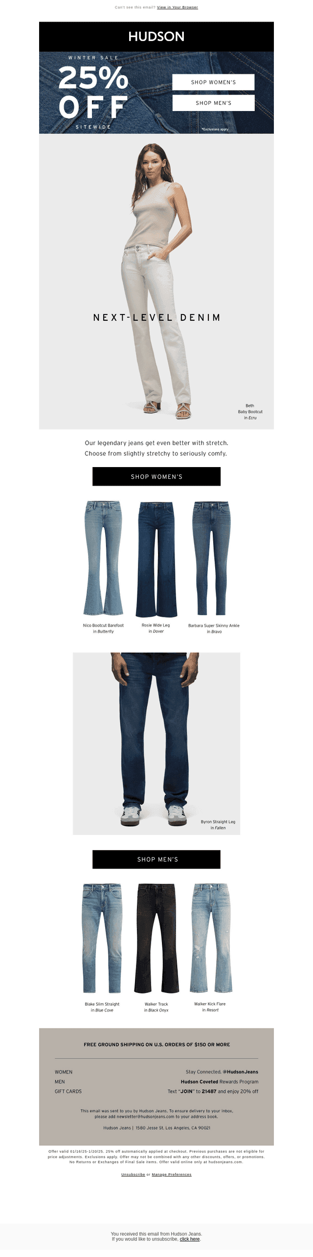 25% OFF Our Stretchiest Jeans