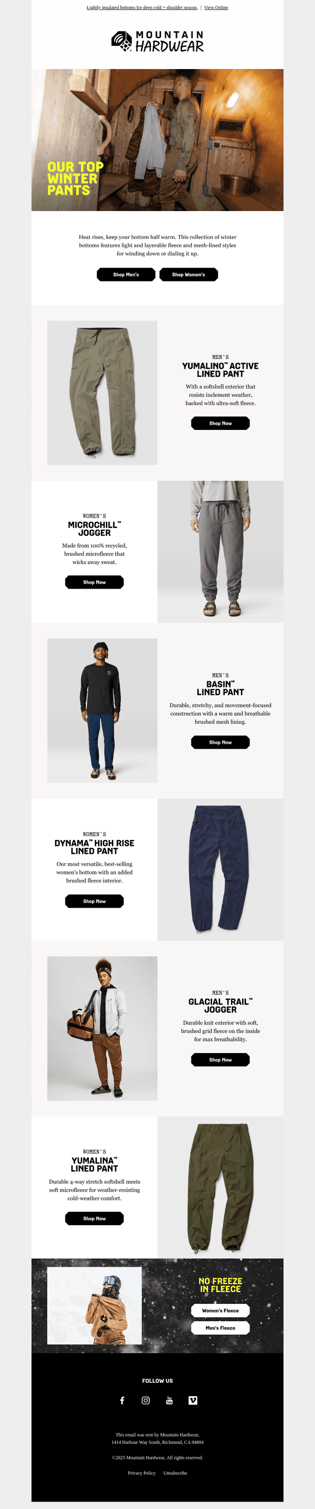 Pants to keep warm this winter.