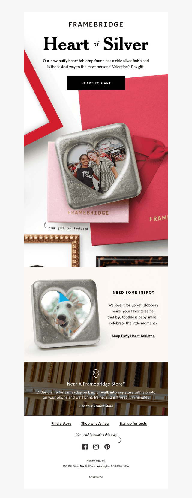 New! Puffy heart tabletop frame