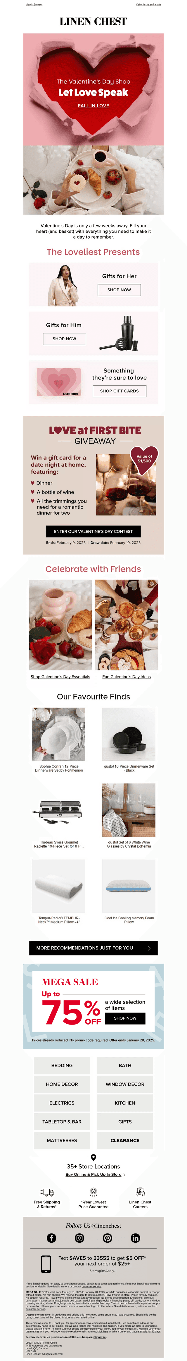 Linen Chest email from Fri, Jan 17, 2025