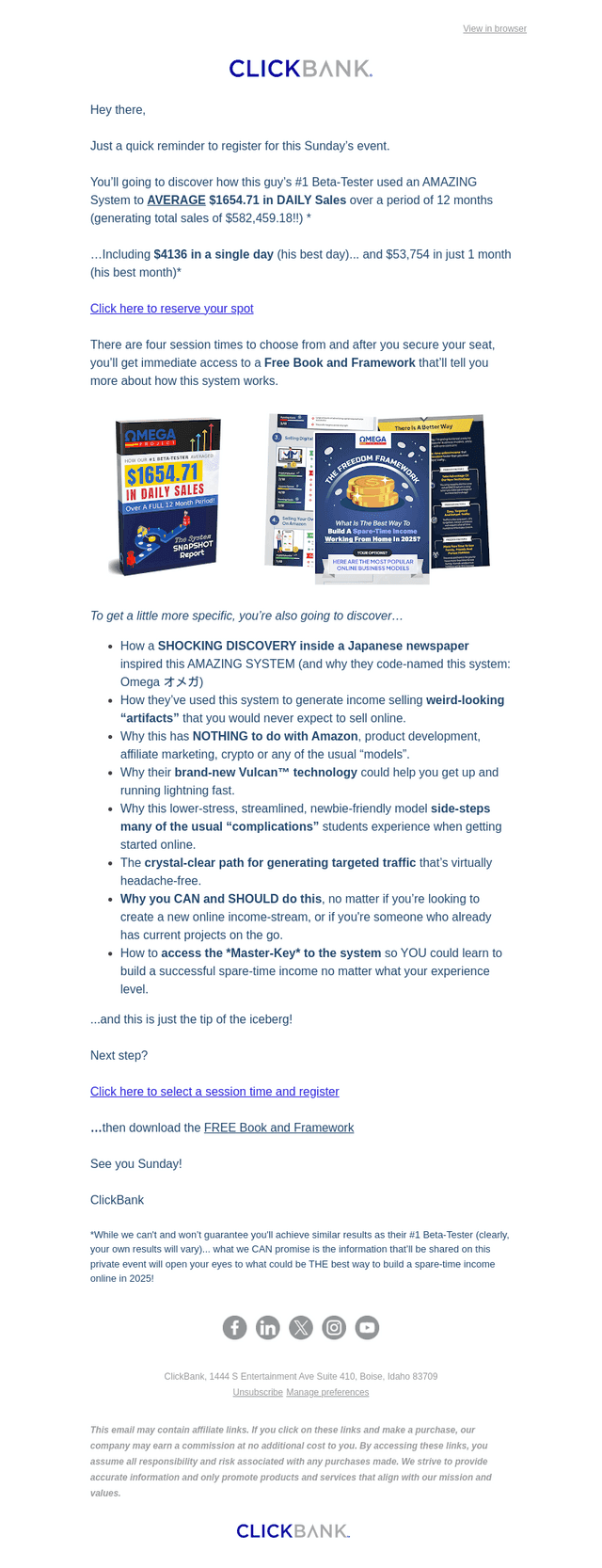 Affiliate- important reminder & NEW “Freedom Framework”