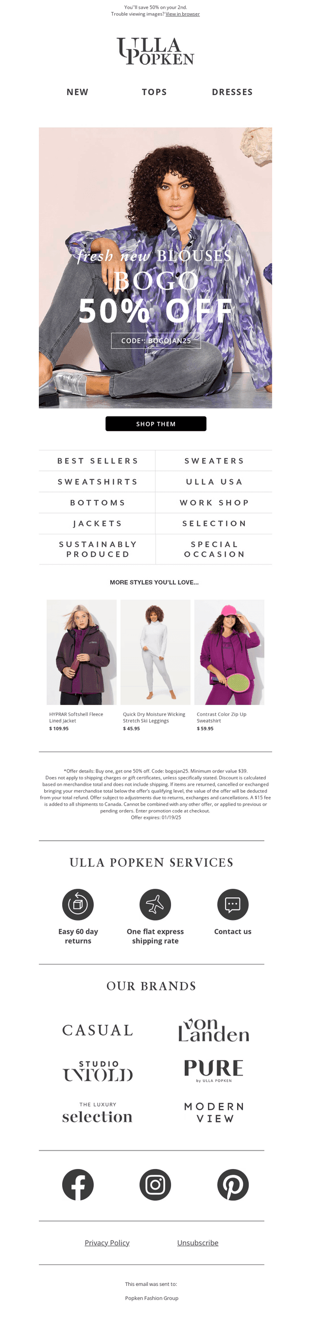 Grab a blouse, grab a jacket, grab a tee ...