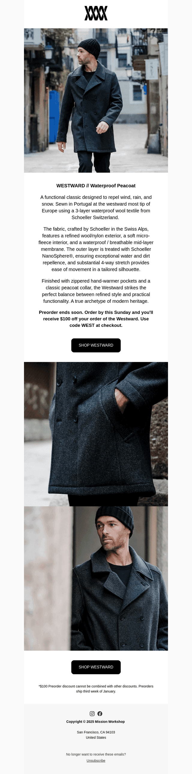 [Last Chance] Westward : Advanced Pea Coat // MISSION WORKSHOP
