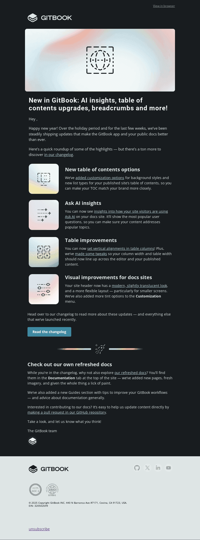 New: Docs site upgrades, AI insights and more ✨