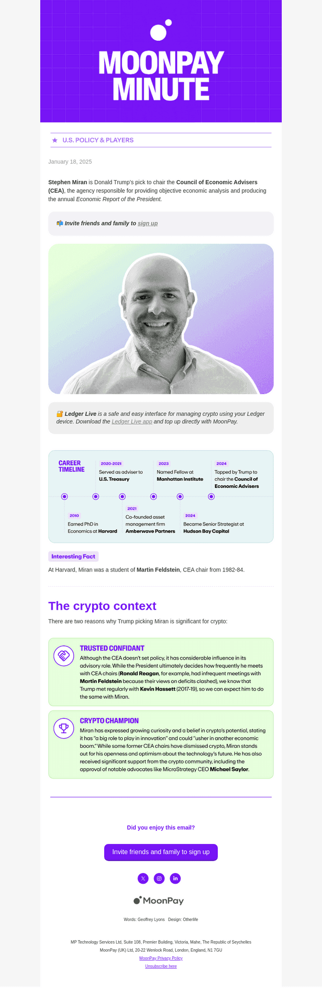 Meet Trump’s pro-crypto economic adviser 👨‍🏫