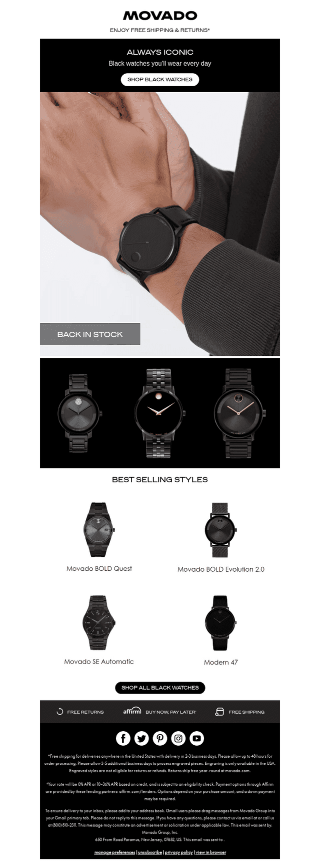Movado email from Sat, Jan 18, 2025
