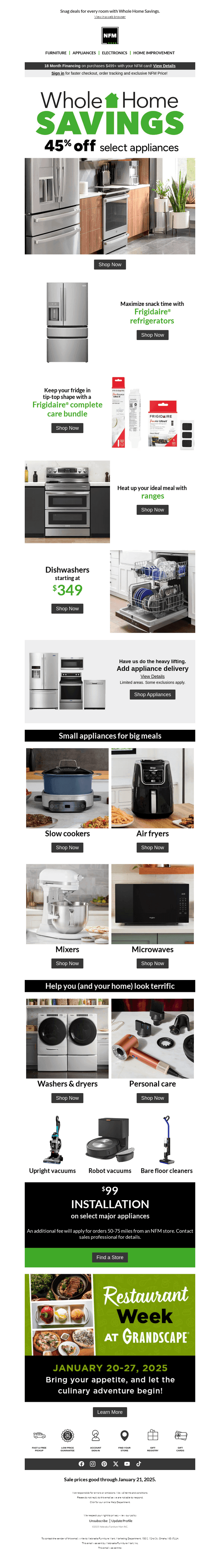 Get up to 45% off select appliances!