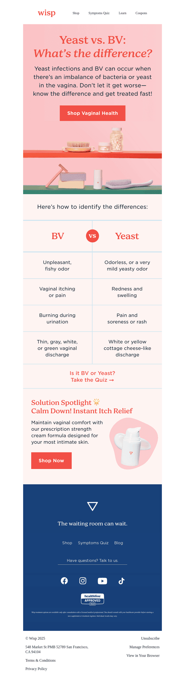 Odor, itching, discharge? Find out if it’s Yeast or BV