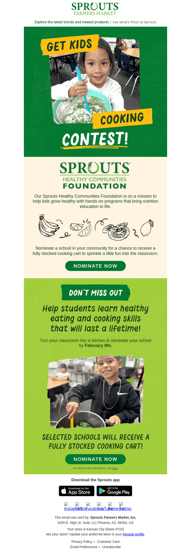 🚌 Sprouts "Get Kids Cooking" Contest Now Open!