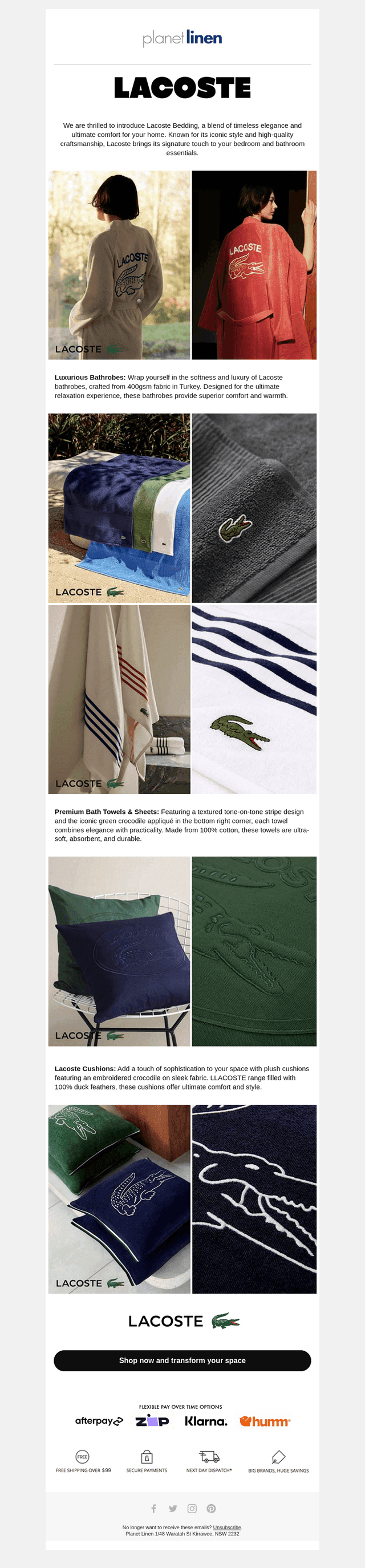 🐊 Introducing Lacoste Bedding – Transform Your Space with Luxury