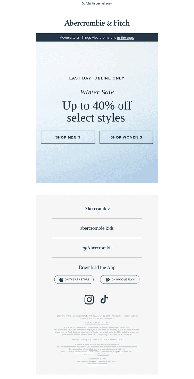 Up to 40% OFF ends today.