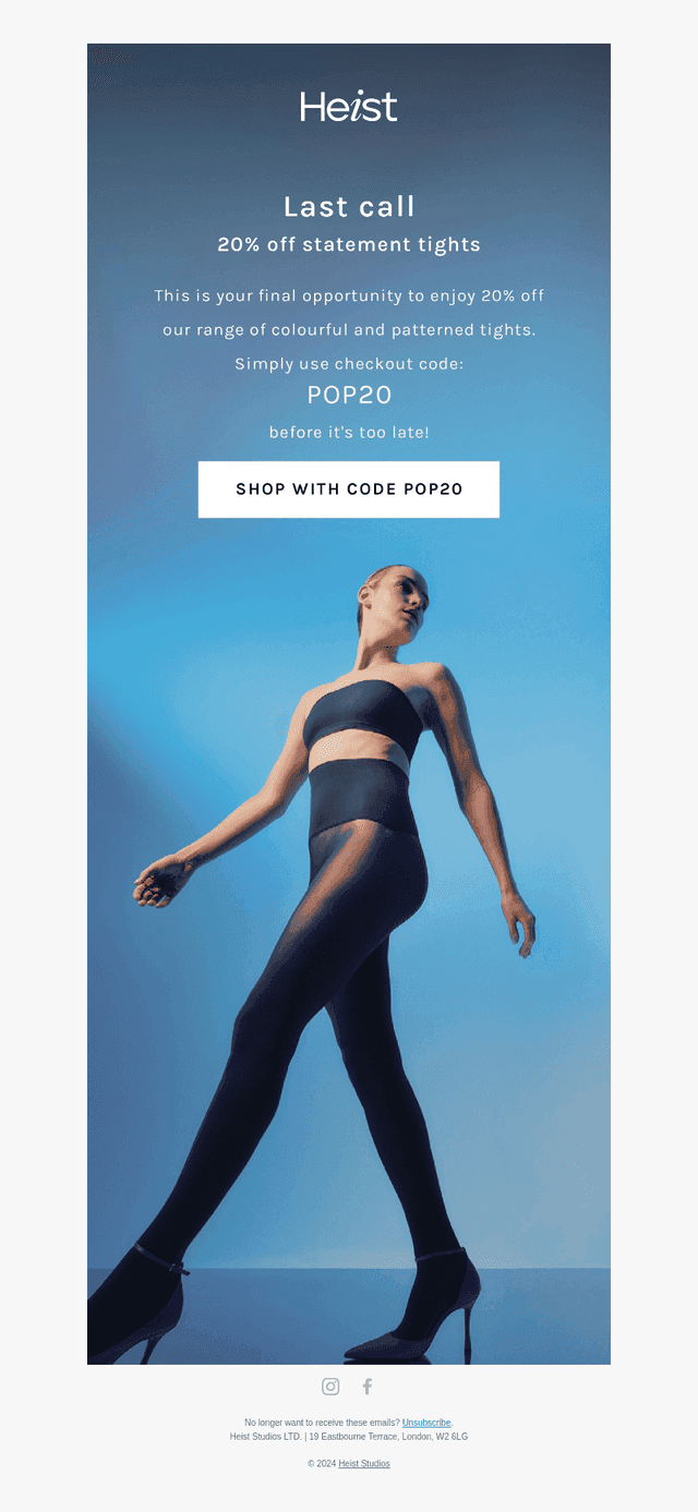Last call: 20% off colourful and patterned tights