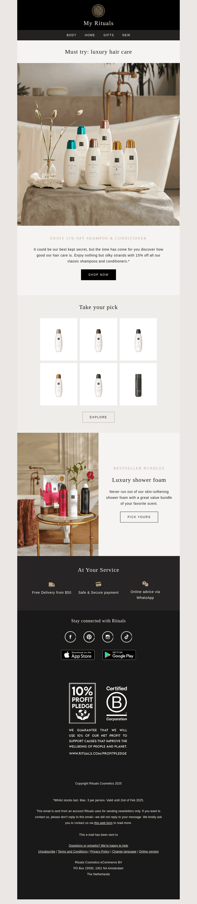 Quick! 15% off haircare