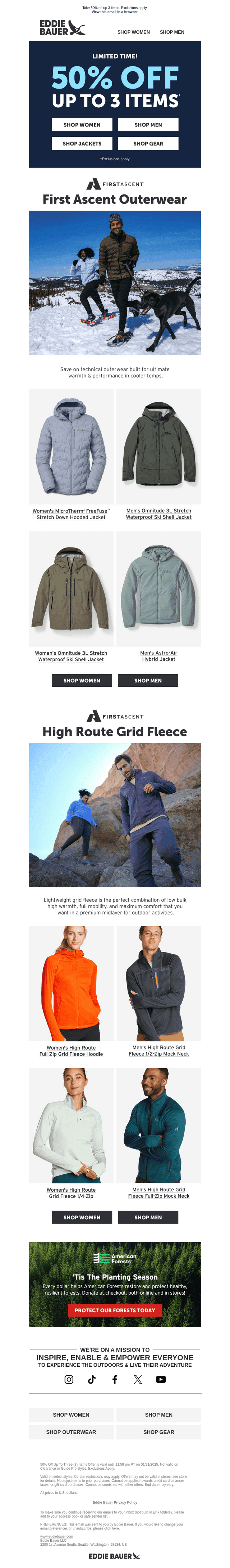 50% Off First Ascent Outerwear & More!