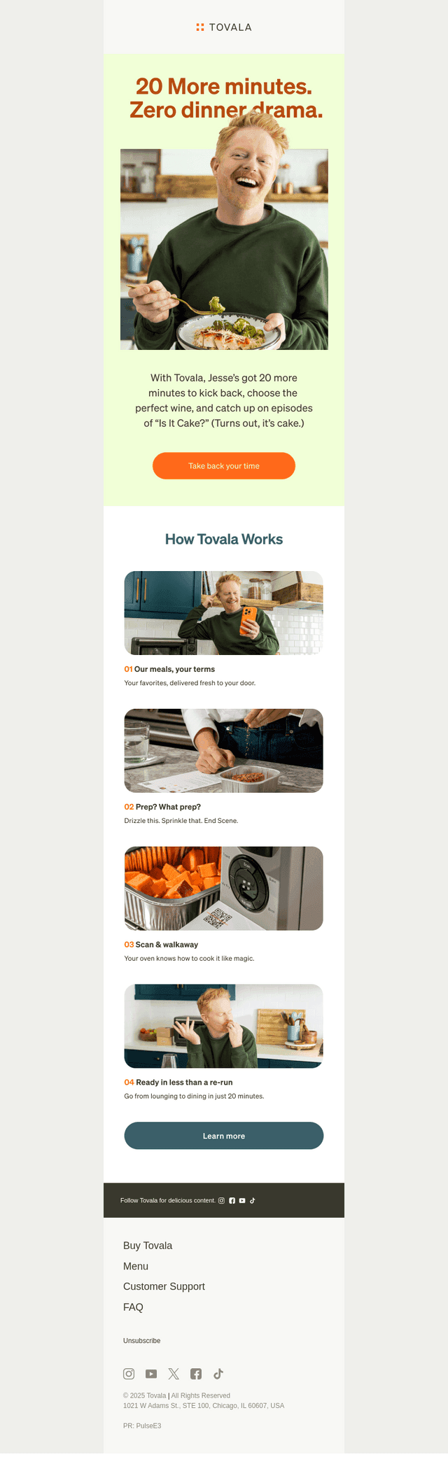 Tovala email from Sun, Jan 19, 2025