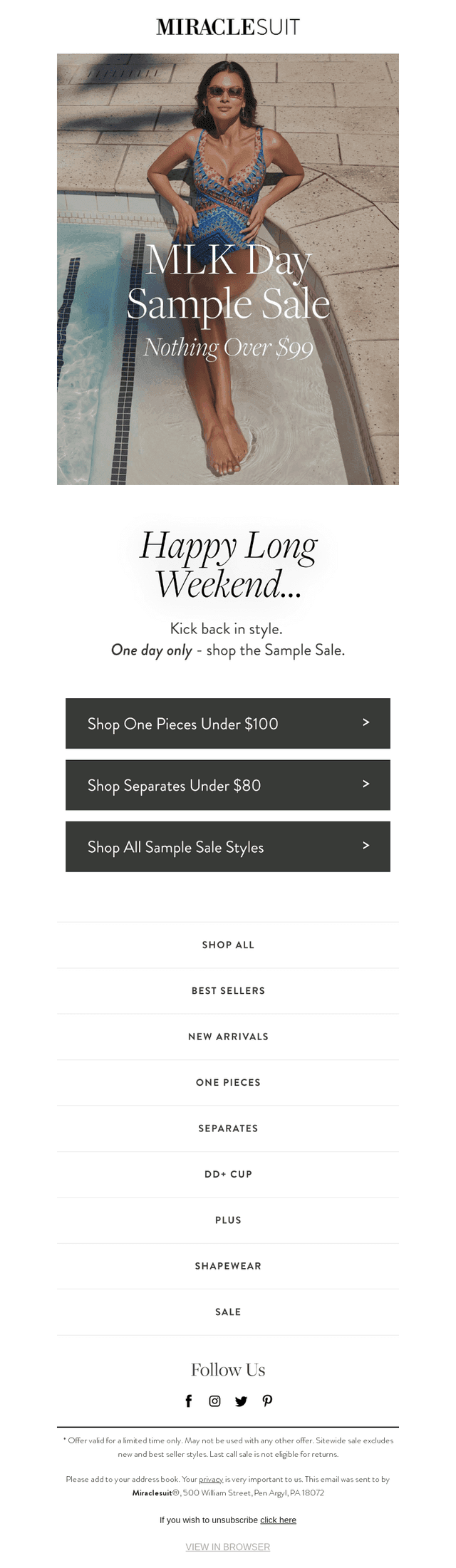 MLK Day Sample Sale | $99 or Less 🚨