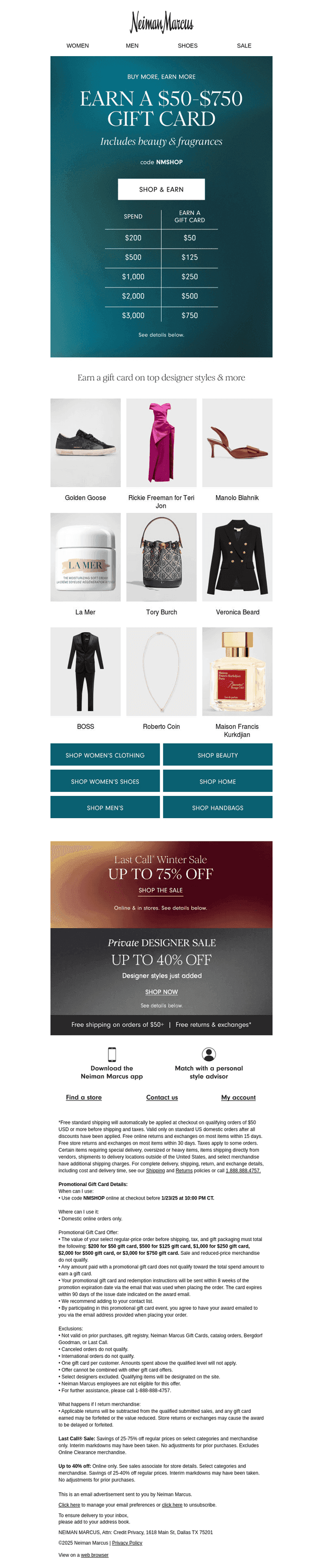 Earn a $50-$750 gift card!
