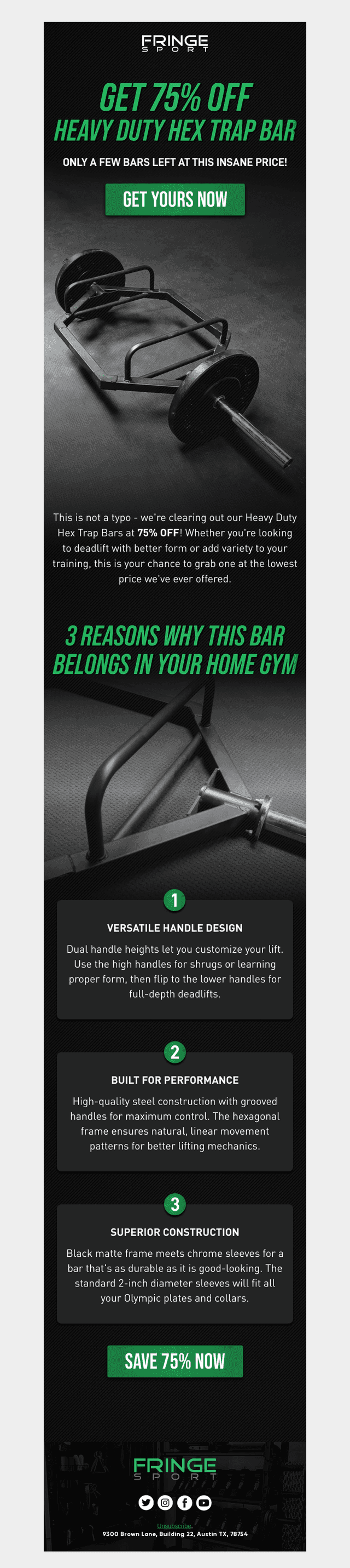 Today Only: 75% off the Hex Bar