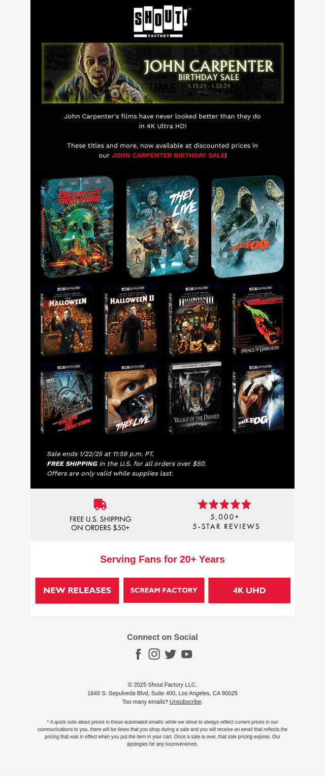John Carpenter ... IN 4K UHD! 💿