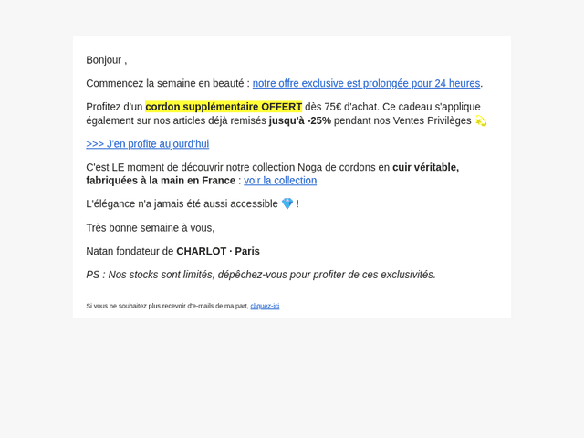 RE : Cordon Offert Prolongation 24h ✨
