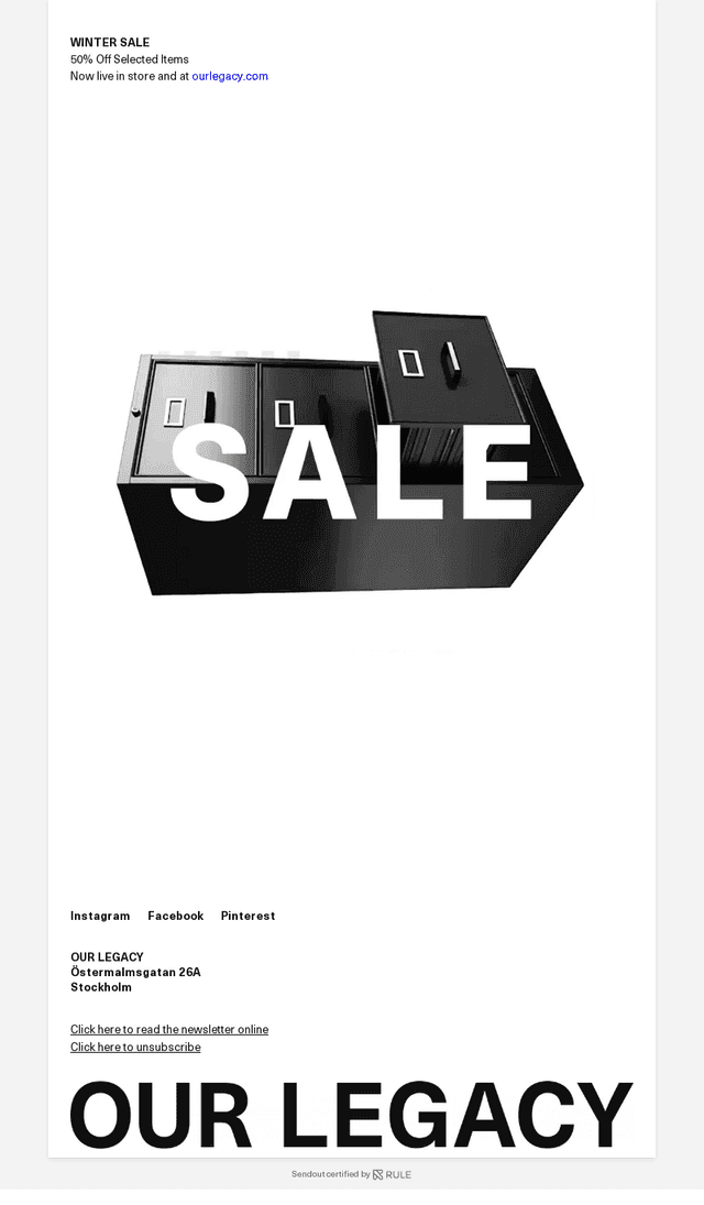 Winter Sale Further Reductions