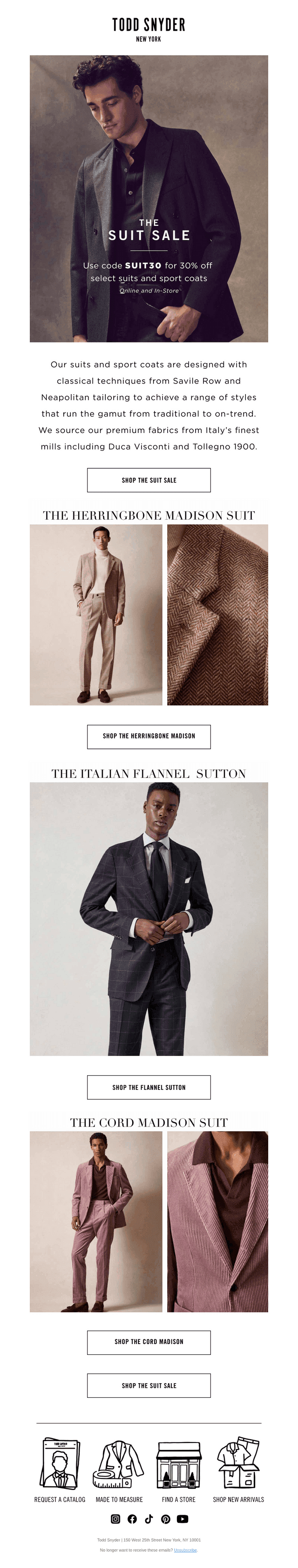 FINAL HOURS: 30% Off Suiting Ends Tonight