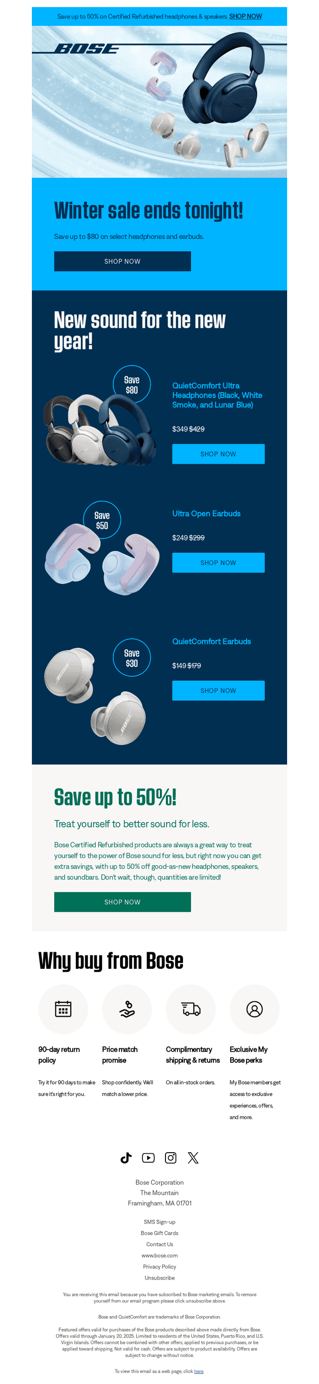 Bose email from Mon, Jan 20, 2025