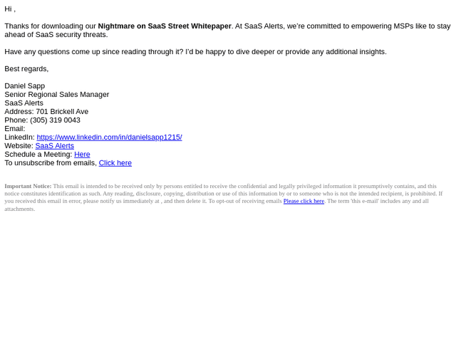 Kaseya email from Mon, Jan 20, 2025