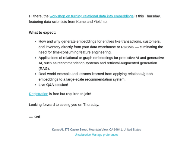 Workshop on relational/graph embeddings is this Thursday
