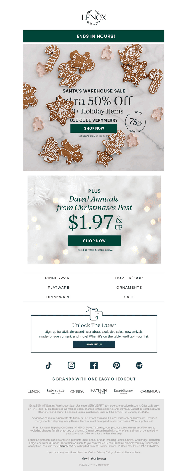 🎅🏻📢 Warehouse Sale Ends Tonight 🌟