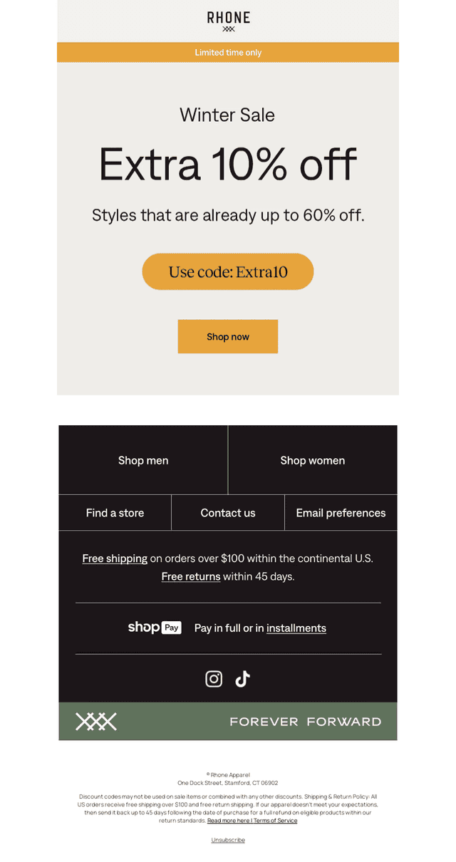 Take an extra 10% off Winter Sale
