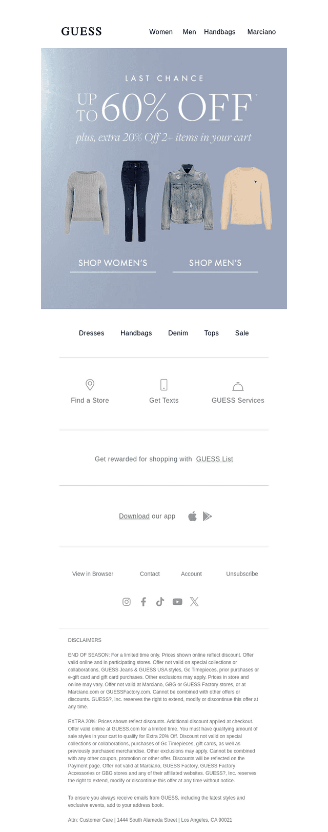 Last Chance: Up to 60% + Extra 20% Off