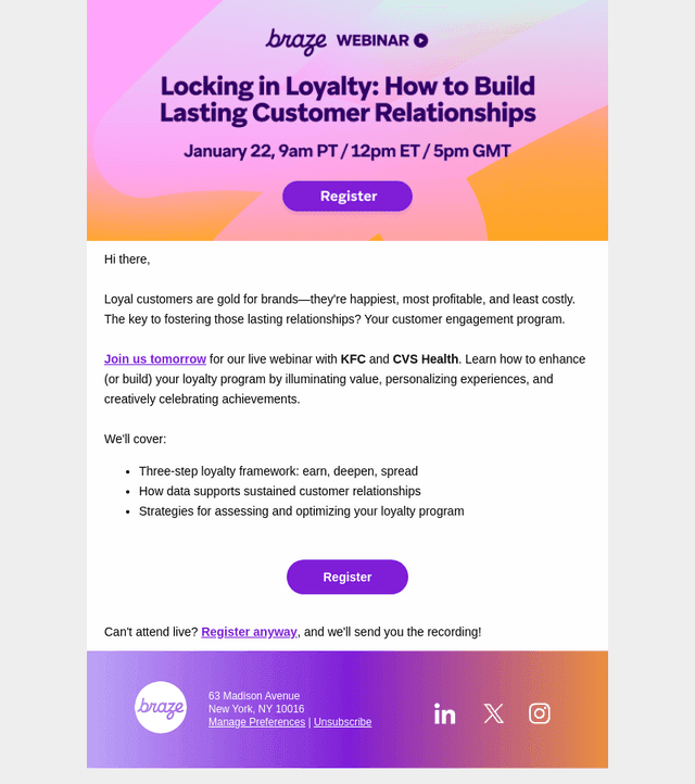Braze email from Tue, Jan 21, 2025