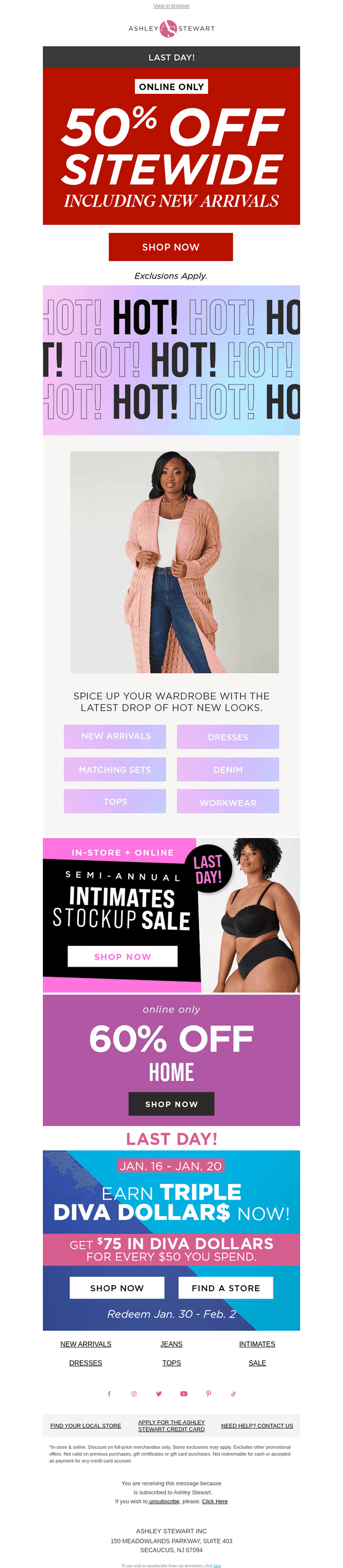 Final hours: 50% off, including new arrivals 🛍️ 🛒
