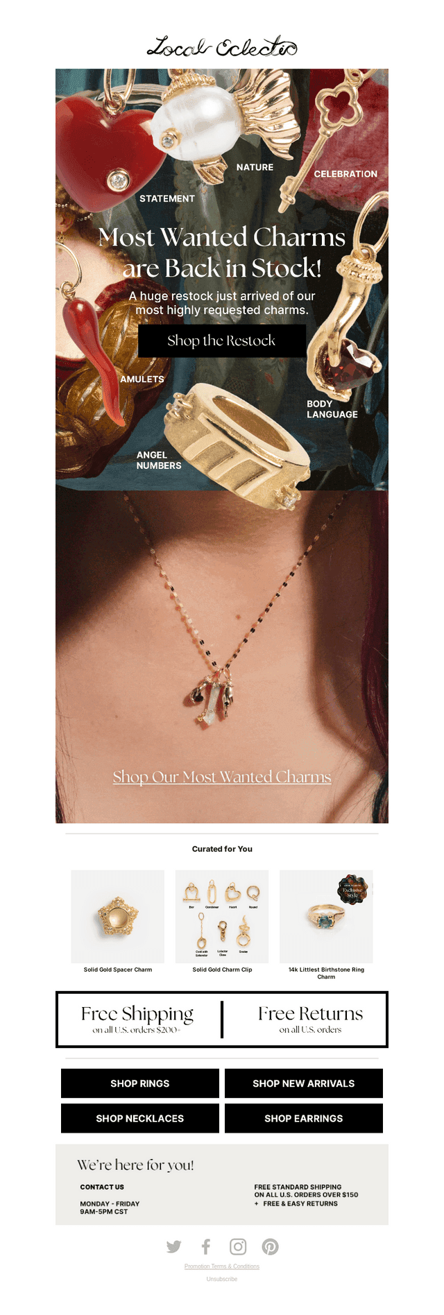 Most wanted charms are back in stock
