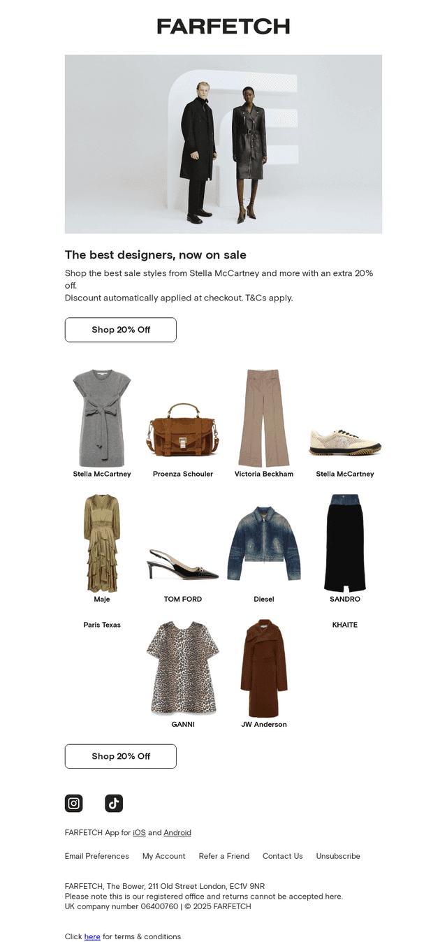 Stella McCartney and more has an extra 20% off