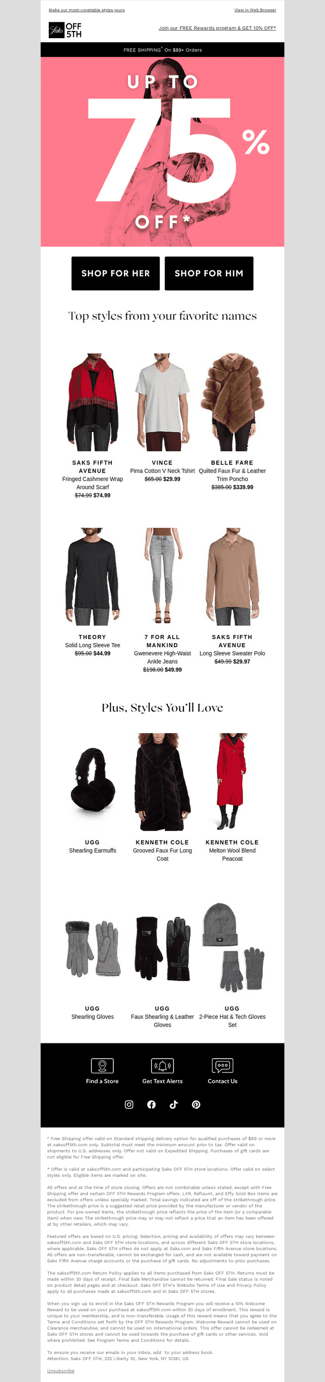 Up to 75% OFF 75+ top designers